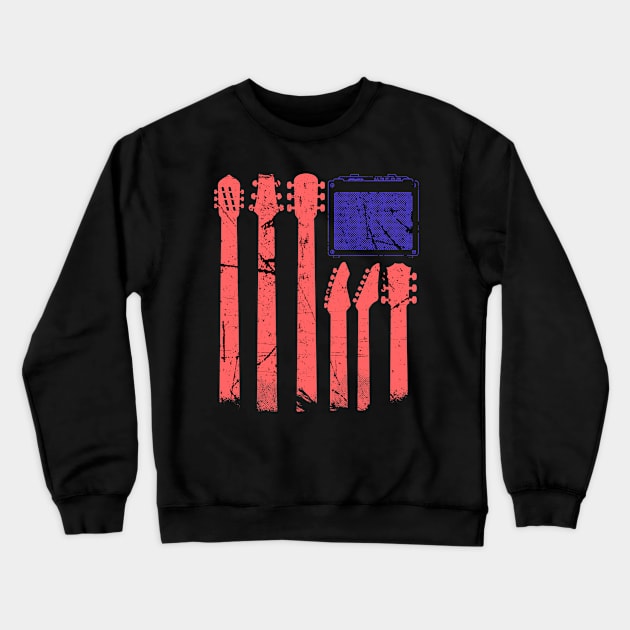 'Rock n Roll USA' Cool Rock n Roll 4th of July Gift Crewneck Sweatshirt by ourwackyhome